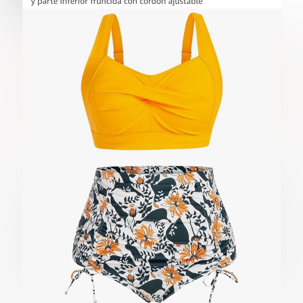 Yellow Floral Women's Swimwear Set